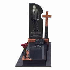 Пам'ятник для молодого хлопця в повний зріст з хрестом № 99821