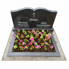 Текстовий пам'ятник для двох і гранітним квітником № 42129