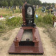 Одинарний пам'ятник з надгробкою червоного граніту № 87617