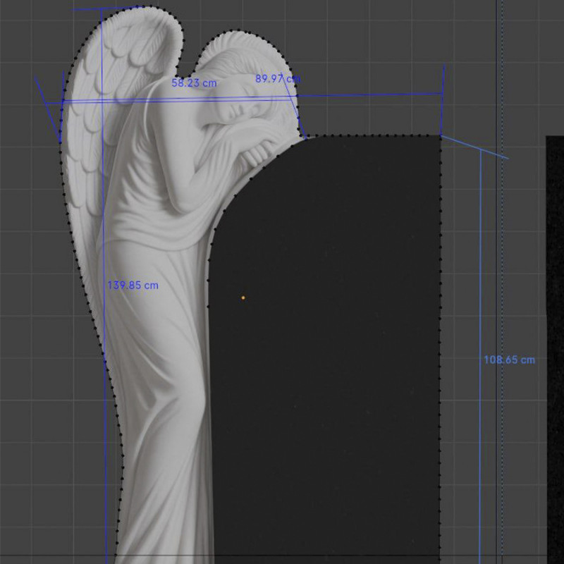 Пам'ятник для двох з ангелами на могилу № 55614 ПК