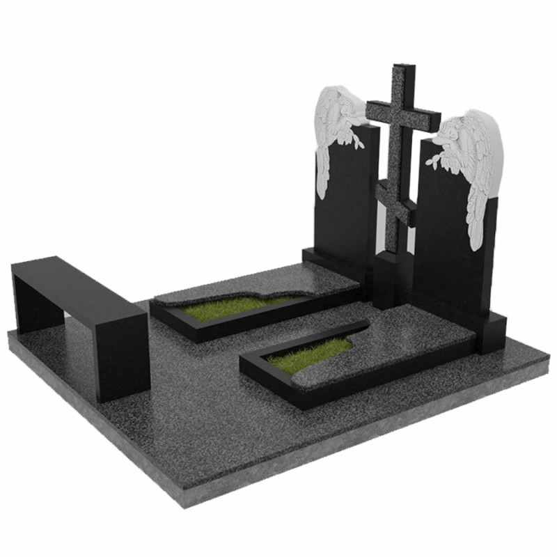 Пам'ятник для двох з ангелами на могилу № 55614 ПК