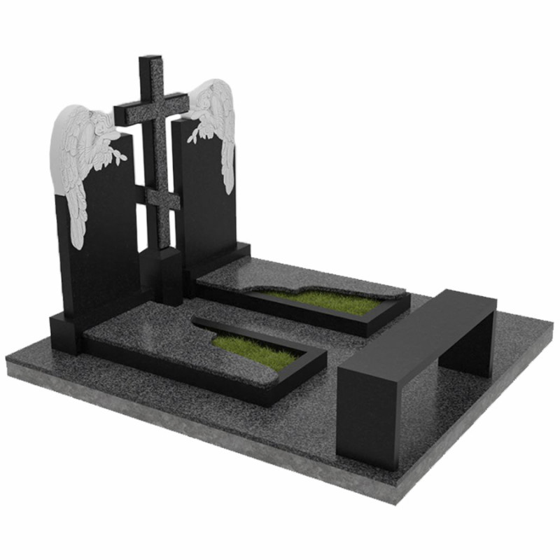 Пам'ятник для двох з ангелами на могилу № 55614 ПК