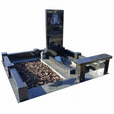 Пам'ятник одинарний на подвійній могилі з лавкою на кладовище № 90431