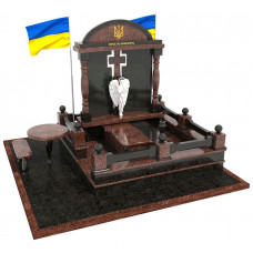 Елітний гранітний комплекс для військового з ангелом № 930519