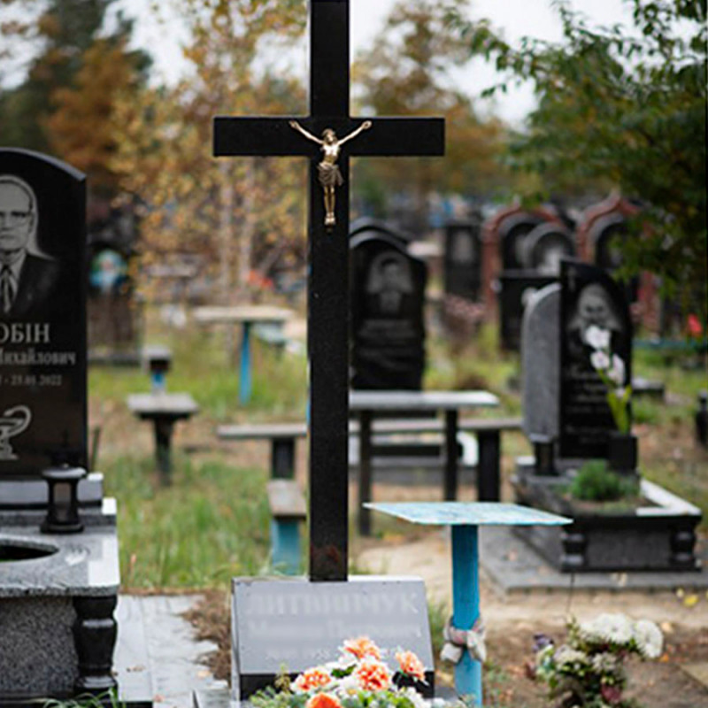 Пам'ятник баян з надписом та гранітним хрестом № 816365