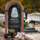 Пам'ятник з овальним накривним дахом з червоного граніту № 504909