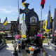 Козацький хрест з кольоровим портретом на кладовище № 997079