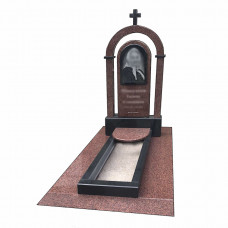 Гранітний вертикальний пам'ятник з накривними радіусними колонами № 17934
