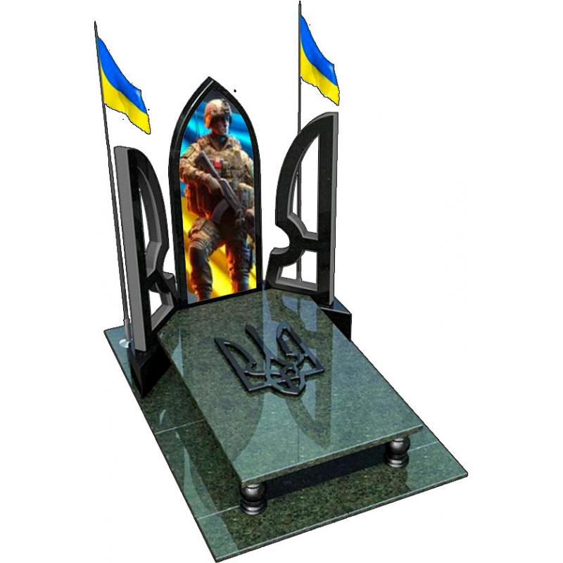 Пам'ятник тризуб для військового на могилу № 302814