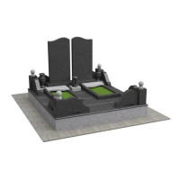 Гранітний комплекс для двох із різними цоколями та квітниками № 18551