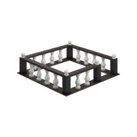 Елітний гранітний цоколь з чорного та білого камню 200-160 см № 32499